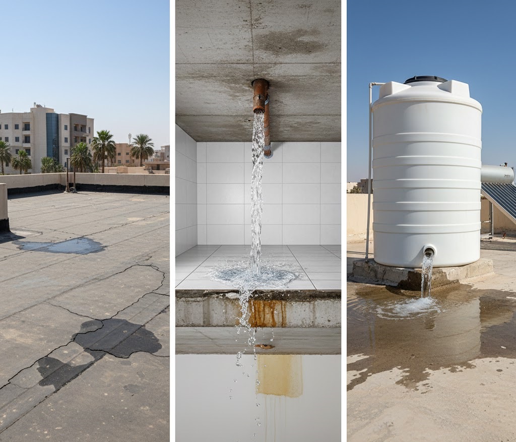 أسباب-تسرب-المياه-من-السقف-الأكثر-شيوعاً تسرب المياه من السقف - تعرف علي المخاطر، وطرق العلاج