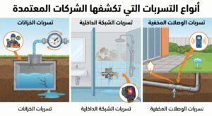 أنواع-التسربات-التي-تكشفها-الشركات-المعتمدة-300x164 الشركات المعتمدة لدى شركة المياه الوطنية لكشف التسربات