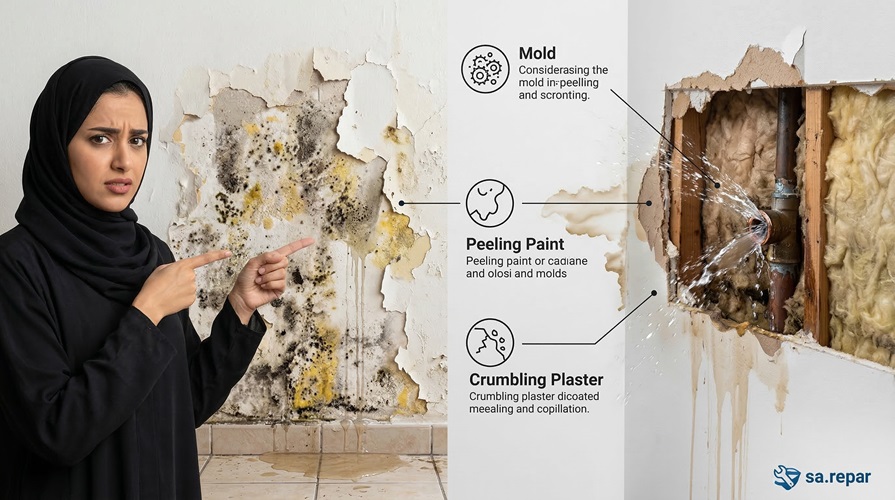 أضرار تسرب المياه داخل الجدران