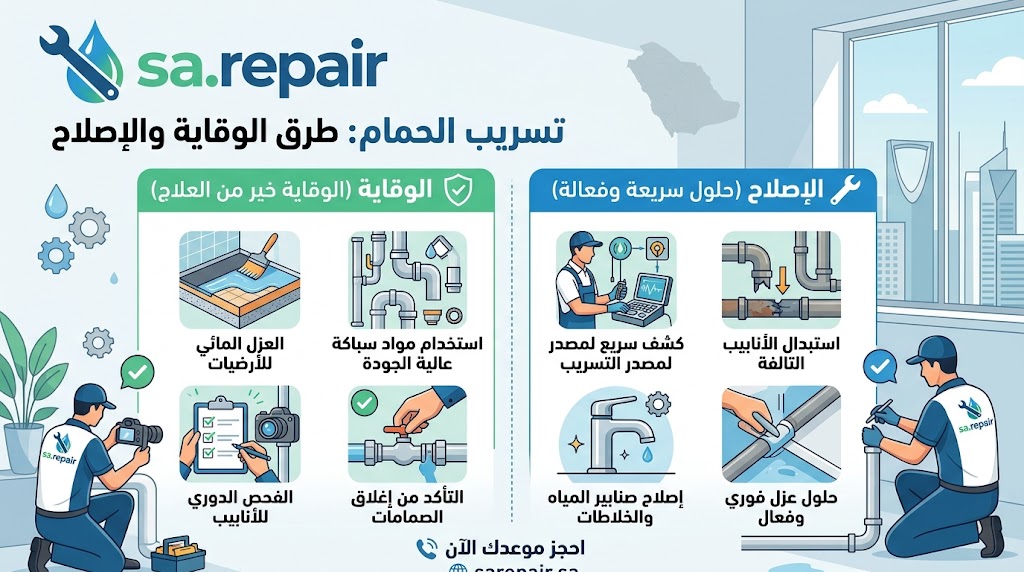 تسريب الحمام طرق الوقاية والإصلاح