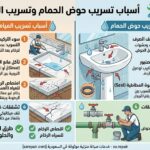 أسباب تسريب حوض الحمام وتسريب المياه من الرخام