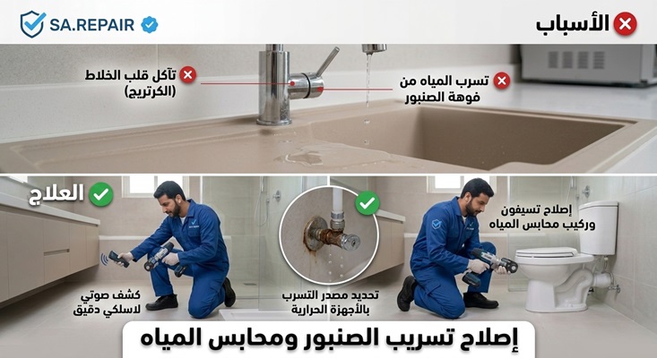 خطوات وطرق إصلاح تسريب الصنبور ومحابس المياه بنفسك كالخبراء 7 إصلاح تسريب الصنبور ومحابس المياه