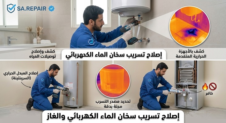 إصلاح تسريب سخان الماء الكهربائي والغاز 4 إصلاح تسريب سخان الماء الكهربائي والغاز