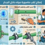 إصلاح ثقب ماسورة المياه داخل الجدار