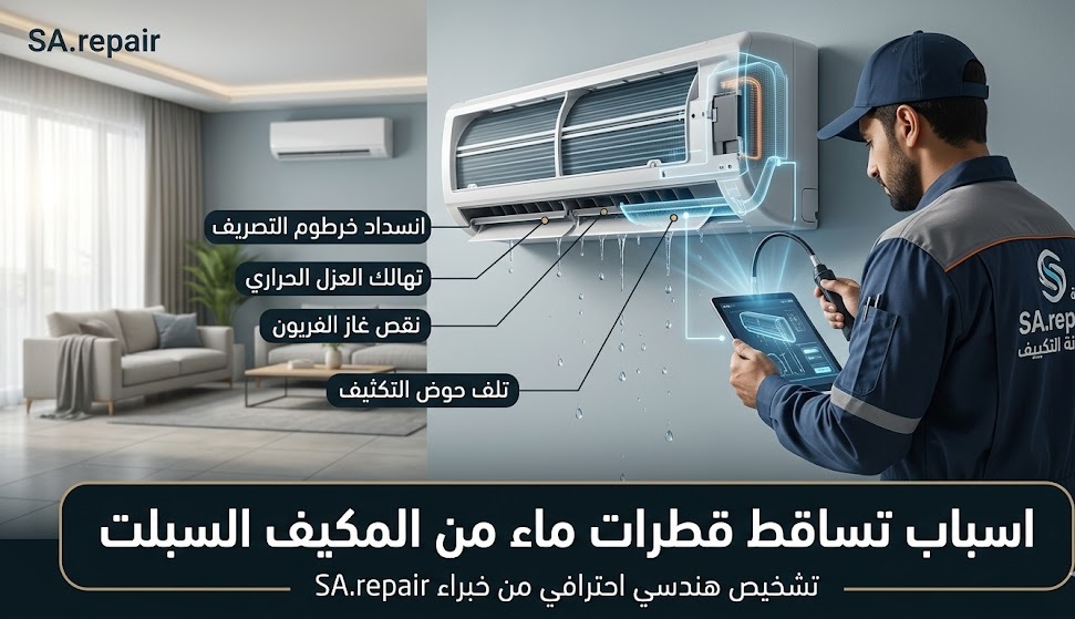 اسباب تساقط قطرات ماء من المكيف السبلت وحل مشكلة تنقيط المكيف 8 اسباب تساقط قطرات ماء من المكيف السبلت