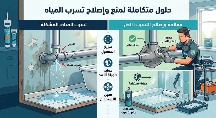 افضل مادة منع تسرب الماء واصلاح تسرب الماء 2 افضل مادة منع تسرب الماء واصلاح تسرب الماء