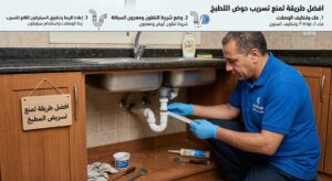 الحوض بيسرب مياه افضل طريقة لمنع تسريب حوض المطبخ
