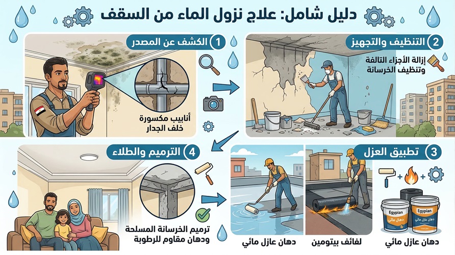 السقف ينقط ماء طريقة علاج نزول الماء من السقف 4 السقف ينقط ماء طريقة علاج نزول الماء من السقف