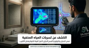 فحص سباكة المنزل قبل الشراء واهمية الكشف عن تسربات المياه المخفية 2 الكشف عن تسربات المياه المخفية