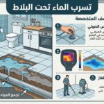 تسرب الماء تحت البلاط