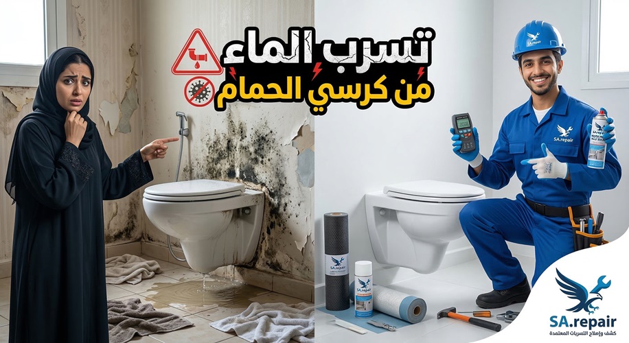 تسرب الماء من كرسي الحمام 2 تسرب الماء من كرسي الحمام