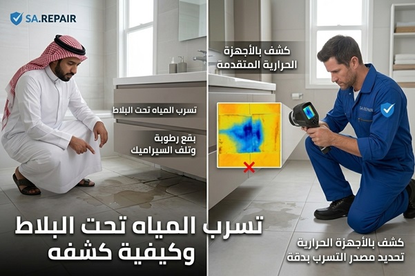 تسرب المياه تحت البلاط وكيفية كشفه