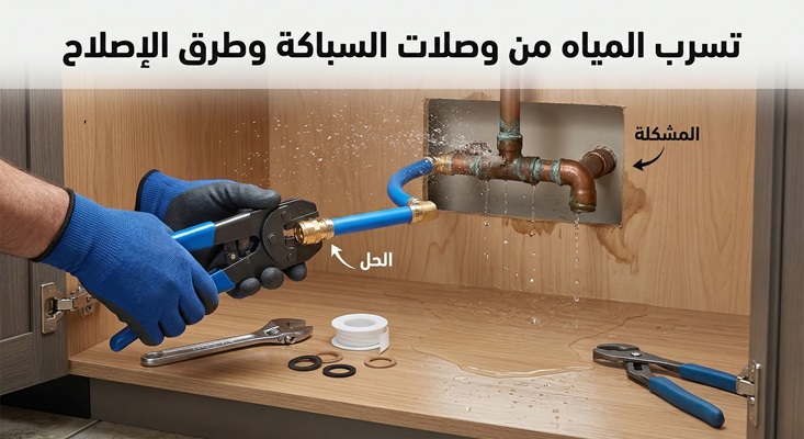 مشكلة تسرب المياه من وصلات السباكة وطرق الإصلاح نهائياً 3 تسرب المياه من وصلات السباكة وطرق الإصلاح