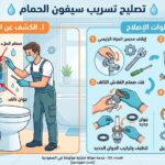 تصليح تسريب سيفون الحمام