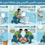 خطوات اصلاح تسريب قاعدة الحمام لحل مشكلة تسريب الكرسي الافرنجي