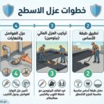 خطوات عزل الاسطح لمعالجة تسربات الاسطح