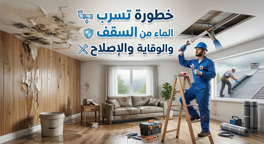 خطورة تسرب الماء من السقف وطريقة الوقاية والإصلاح 10 خطورة تسرب الماء من السقف وطريقة الوقاية والإصلاح