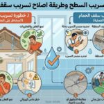 خطورة تسريب السطح وطريقة اصلاح تسريب سقف الحمام