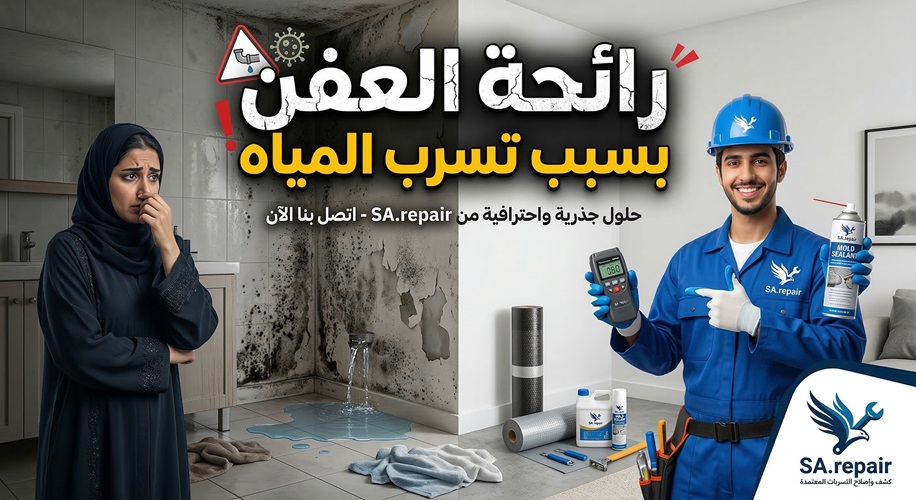 رائحة العفن بسبب تسرب المياه 4 رائحة العفن بسبب تسرب المياه