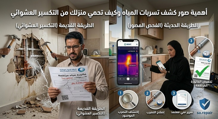 أهمية صور كشف تسربات المياه وكيف تحمي منزلك من التكسير العشوائي 4 صور كشف تسربات المياه