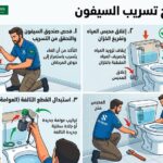 طريقة اصلاح تسريب السيفون