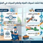 طريقة كشف تسربات المياه واصلاح التسربات في المنزل