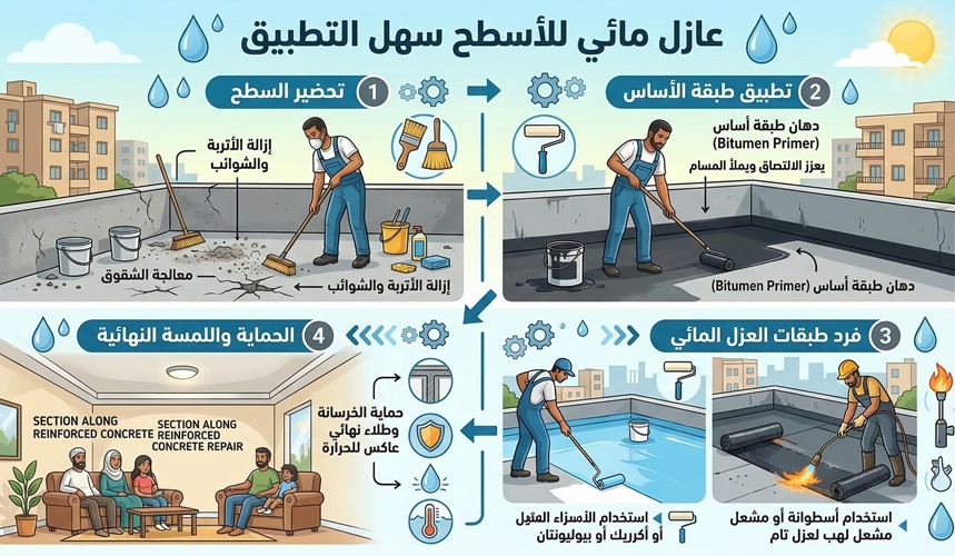عازل مائي للأسطح سهل التطبيق 4 عازل مائي للأسطح سهل التطبيق