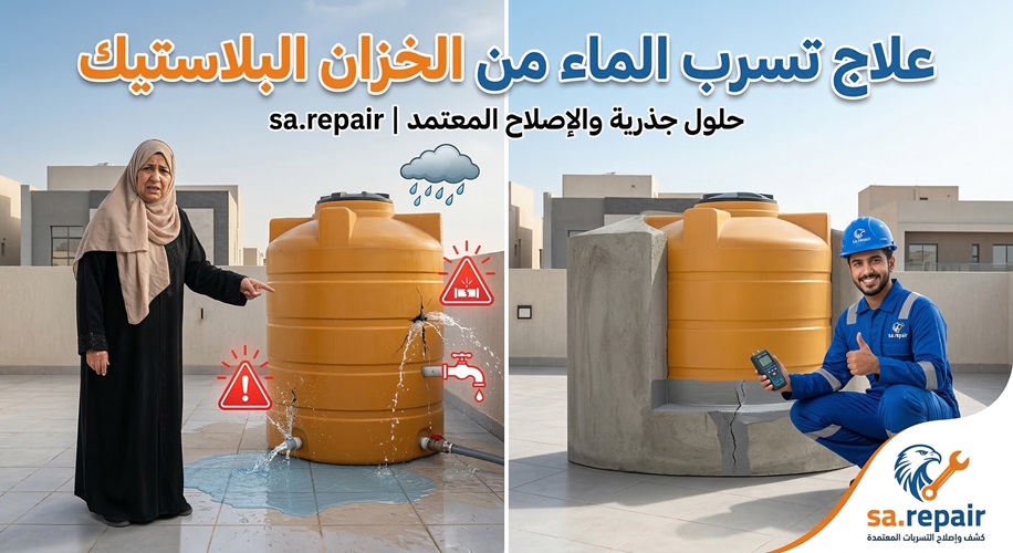 علاج تسرب الماء من الخزان البلاستيك
