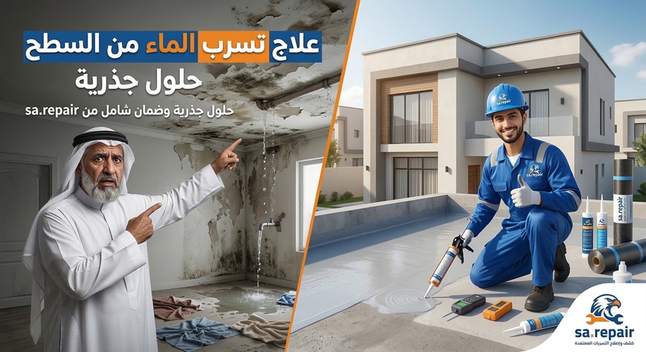 علاج تسرب الماء من السطح