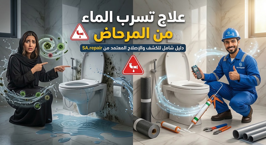 علاج تسرب الماء من المرحاض