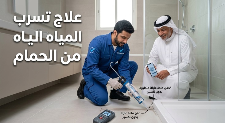 علاج تسرب المياه من الحمام