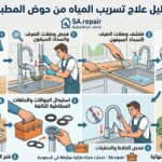علاج تسريب المياه من حوض المطبخ