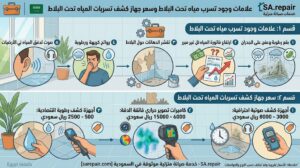 علامات وجود تسرب مياه تحت البلاط وسعر جهاز كشف تسربات المياه تحت البلاط
