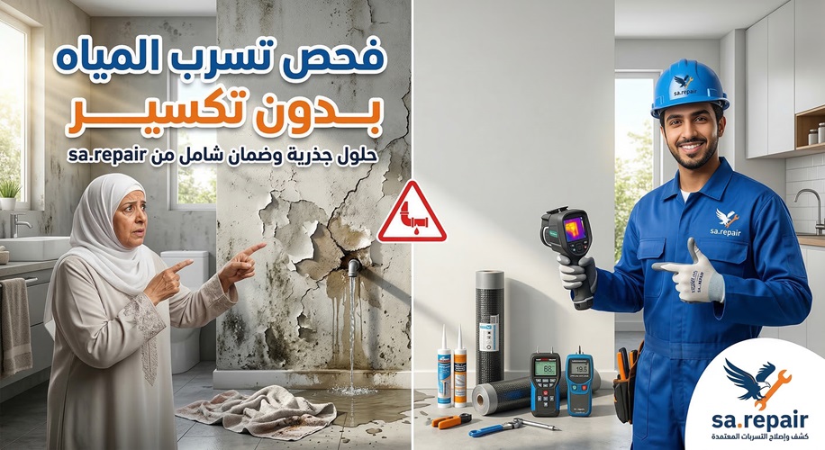 فحص تسرب المياه بدون تكسير