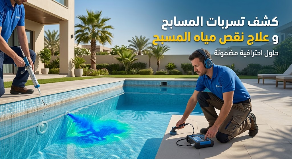 كشف تسربات المسابح وعلاج نقص مياه المسبح