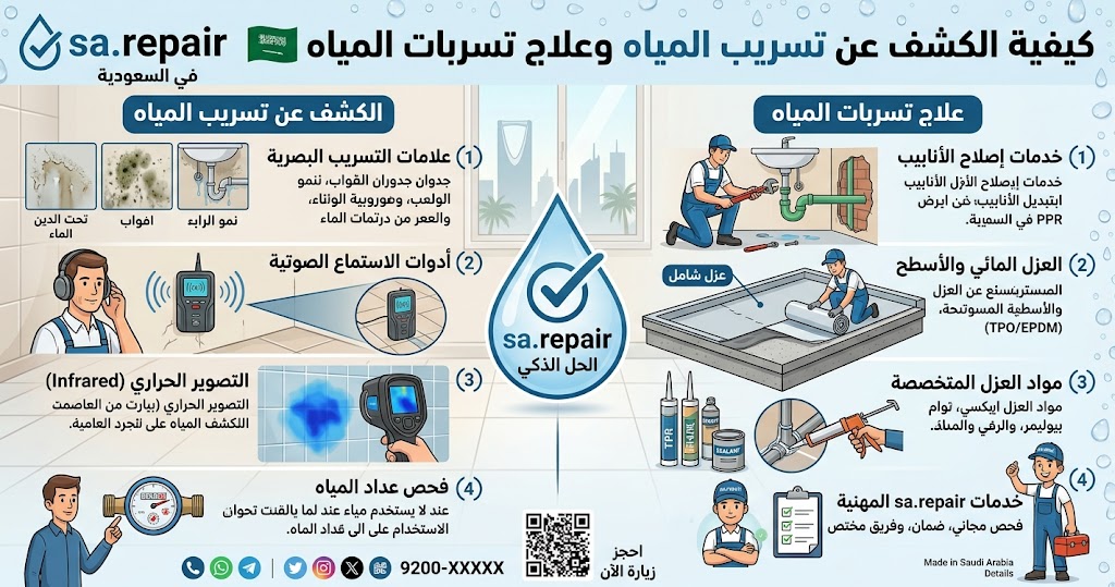 كيفية الكشف عن تسريب المياه وعلاج تسربات المياه