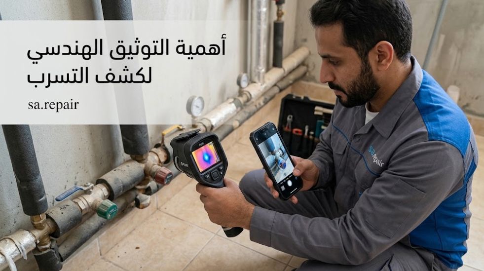 صور كشف تسربات المياه وأهمية التوثيق الهندسي