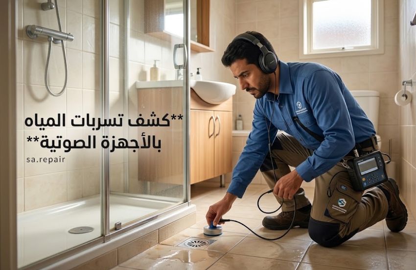 كشف تسربات الحمامات: 4 طرق لعلاج تسرب سقف الحمام 3 الفحص الصوتي وأجهزة تحسس الترددات الكهرومغناطيسية