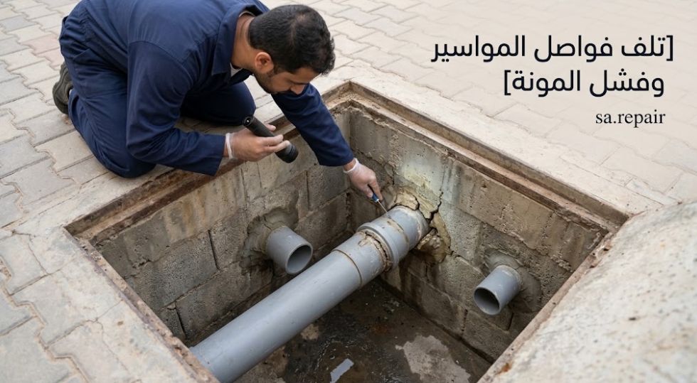 بلاغات تسرب مياه الصرف الصحي وطرق علاج البيارة 2 تآكل فواصل مواسير Pvc وفشل المونة في غرف التفتيش