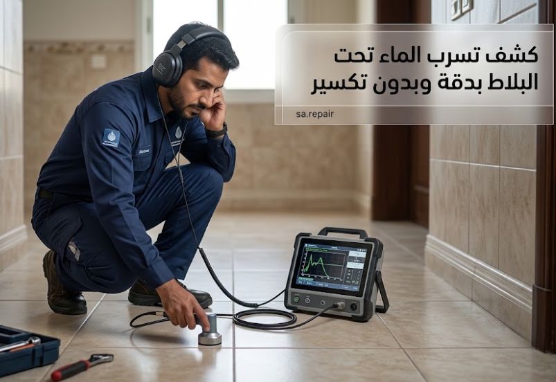 كيف اعرف مكان تسرب الماء تحت البلاط بدقة وبدون تكسير؟